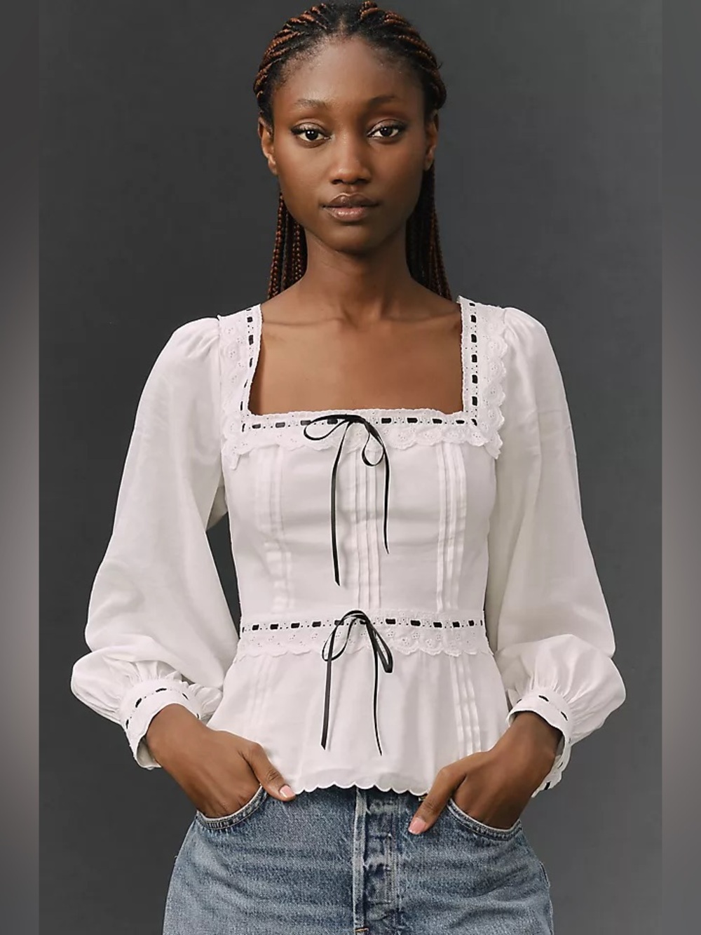 Reformation Haisley Blouse in White - Picture 11 of 11